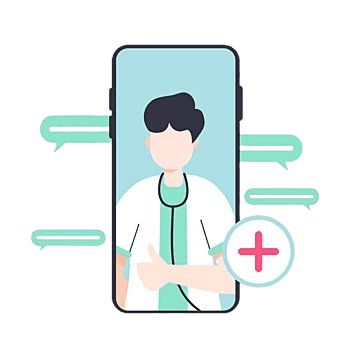 Online vet video consultation on a smartphone